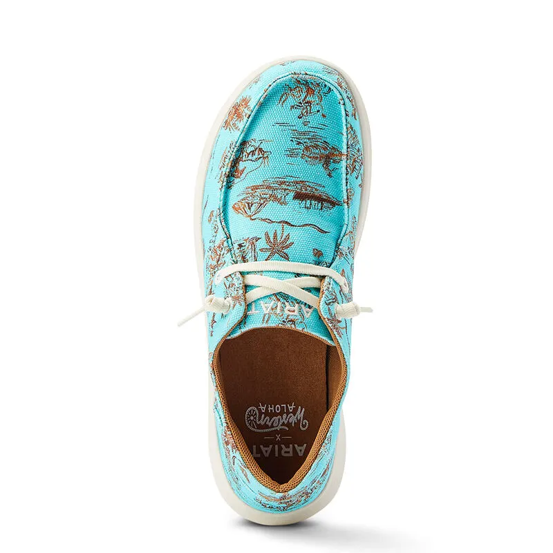 ARIAT WOMENS HILO WESTERN ALOHA (TURQUOISE PANIOLO PRINT)