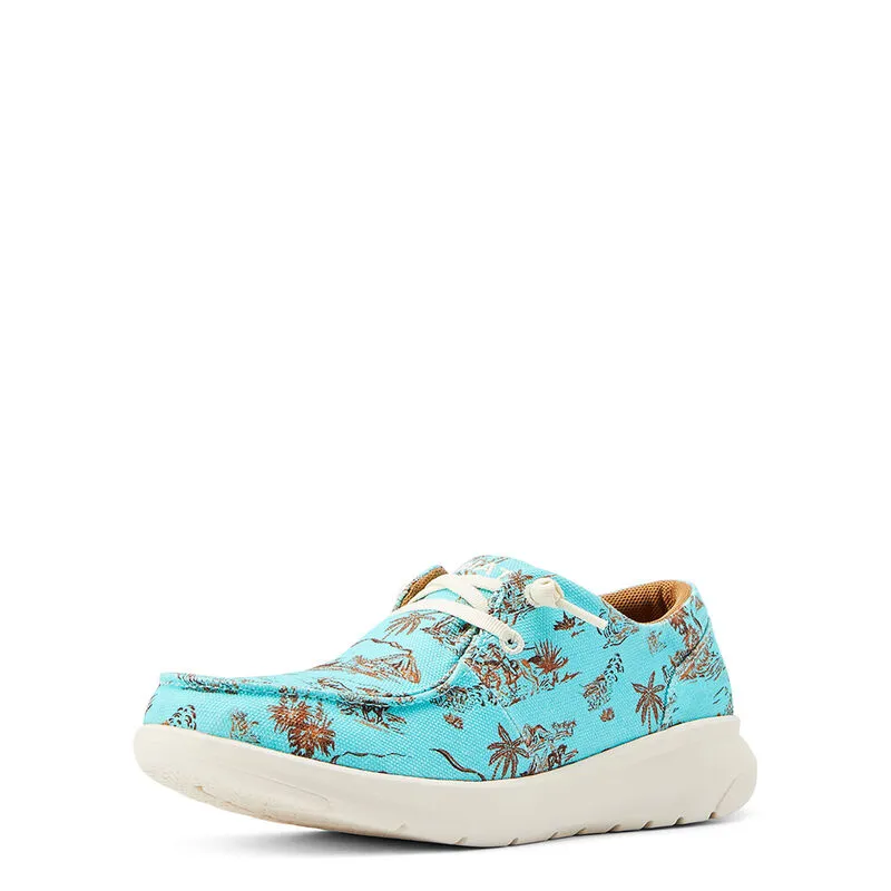 ARIAT WOMENS HILO WESTERN ALOHA (TURQUOISE PANIOLO PRINT)