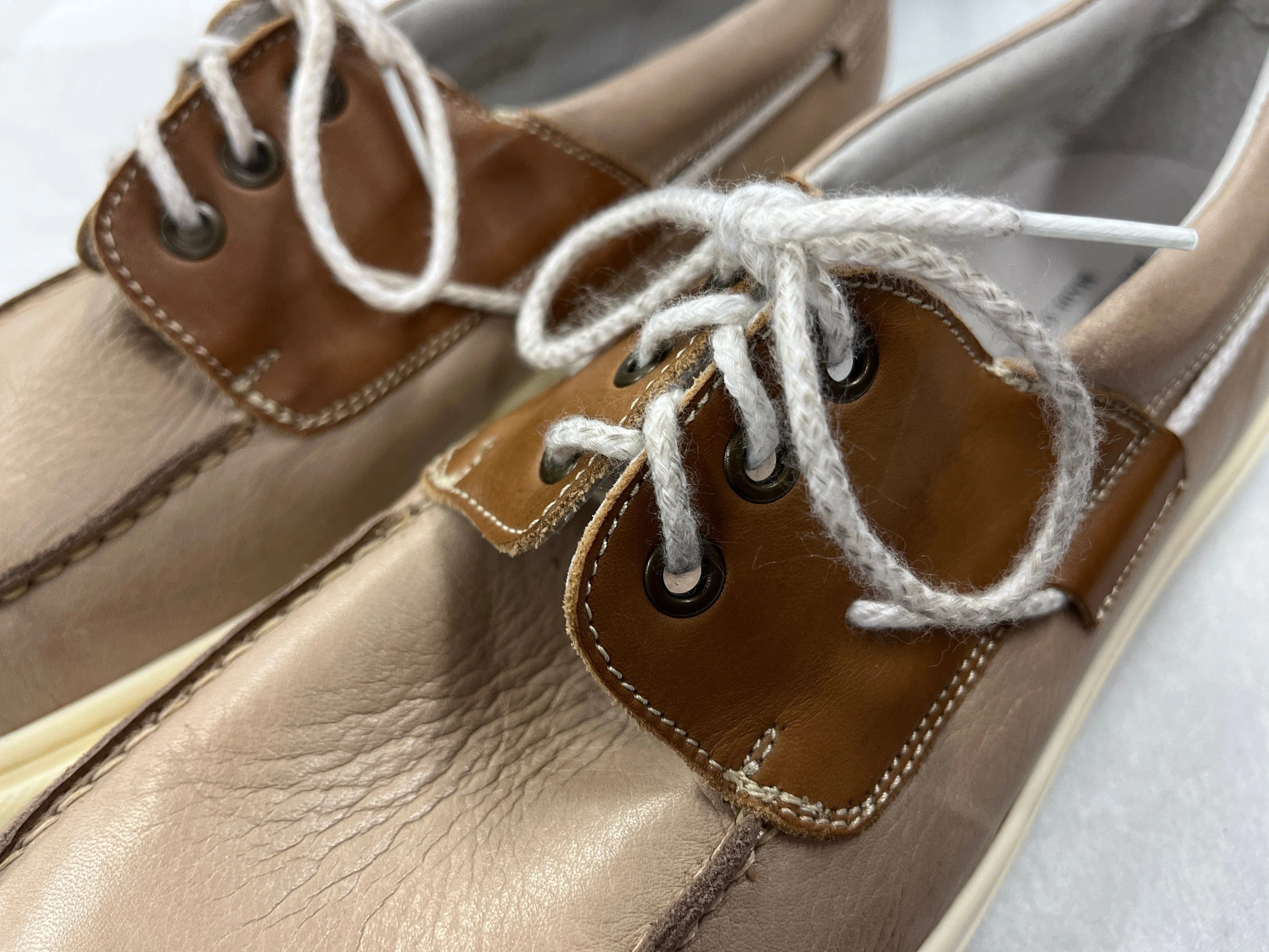 DANIELA FARGION Brown/Tan Leather Slip On Shoes - 11