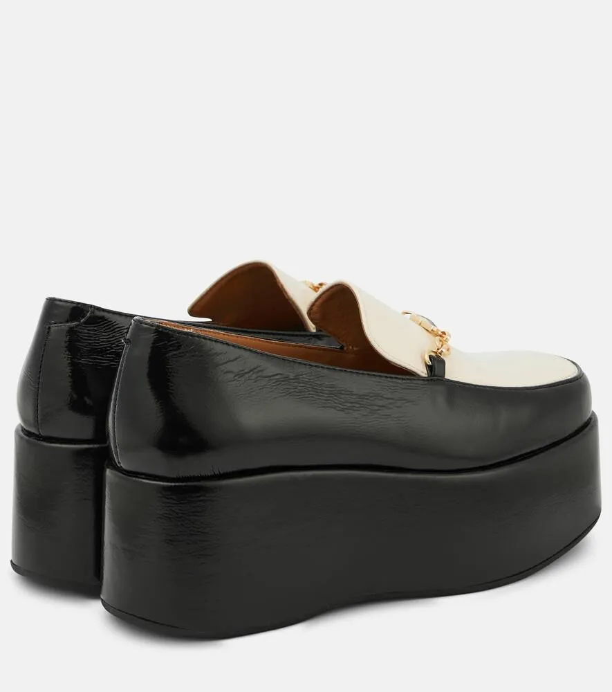Ganni Faux leather platform loafers