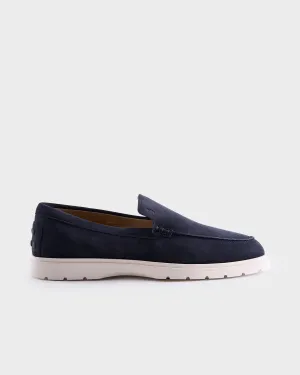 Navy Suede Slipper Loafers