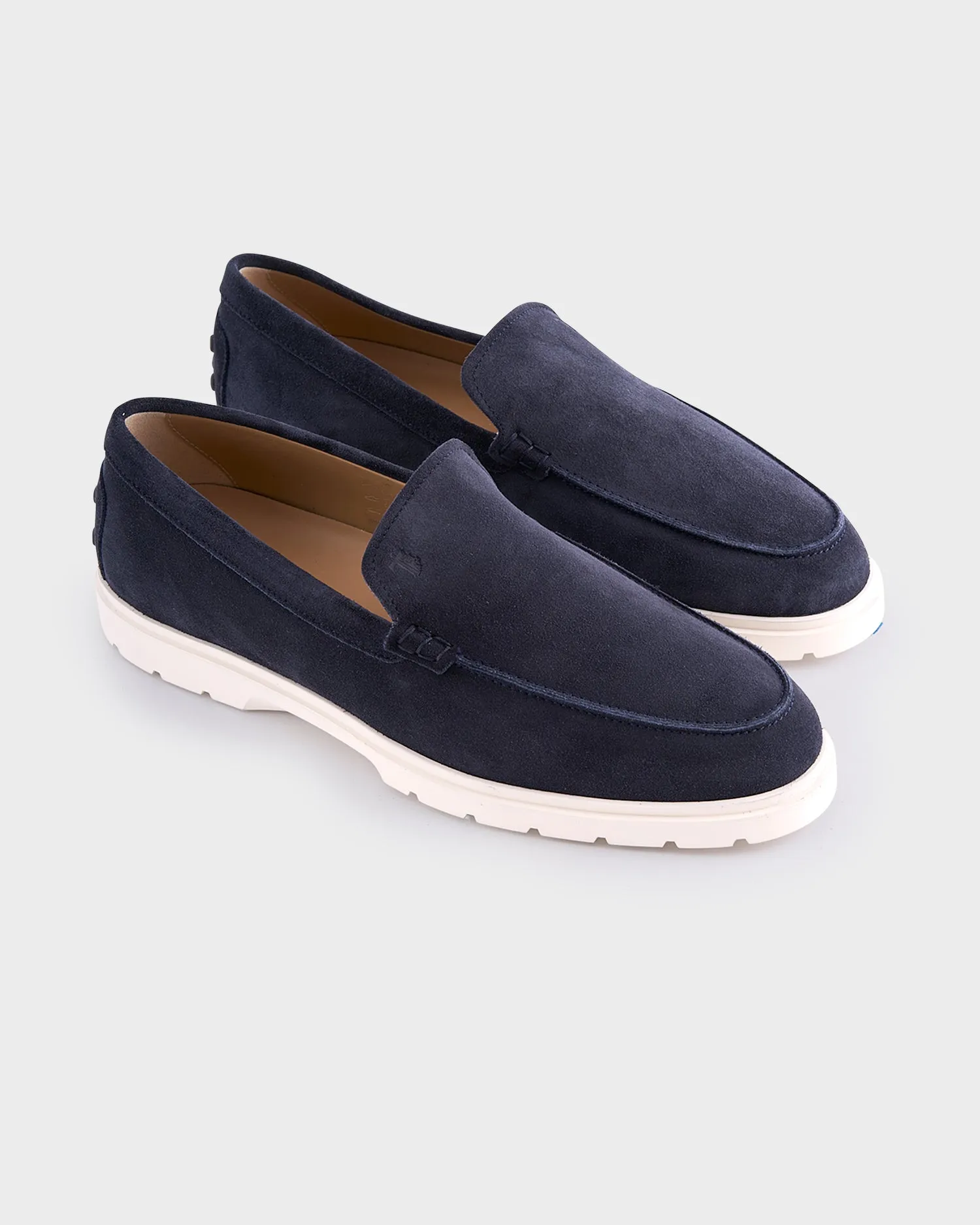 Navy Suede Slipper Loafers