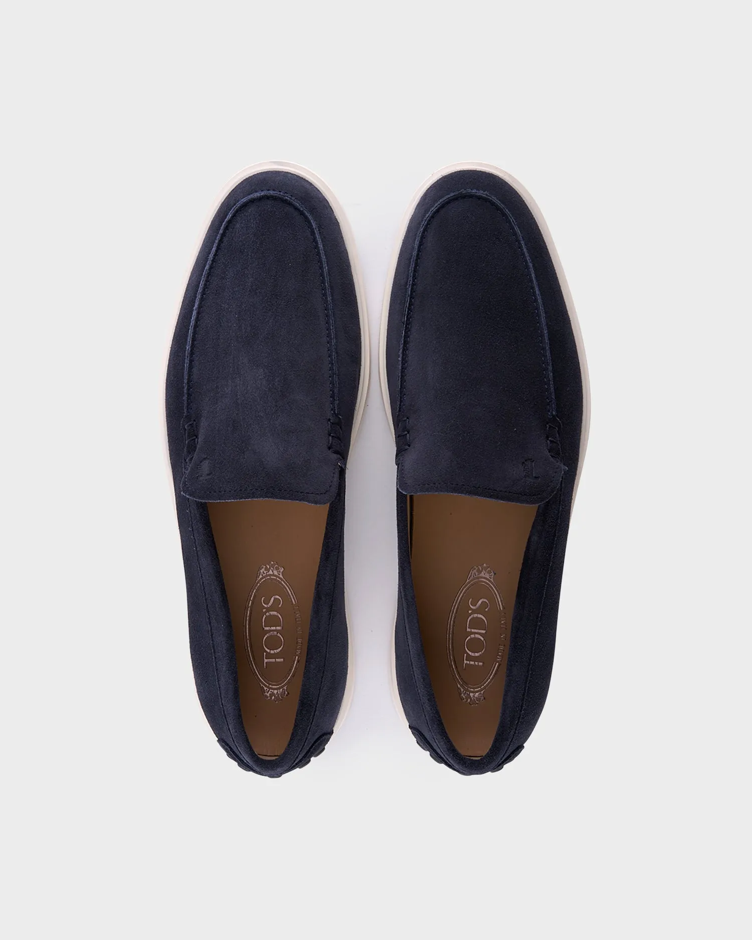 Navy Suede Slipper Loafers