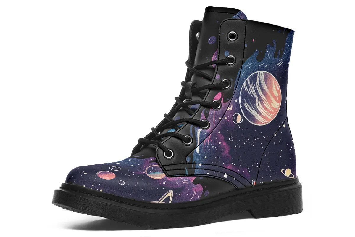 Nebula Boots - Vegan Leather Doc-Style Boots with Durable Stitched on Soles