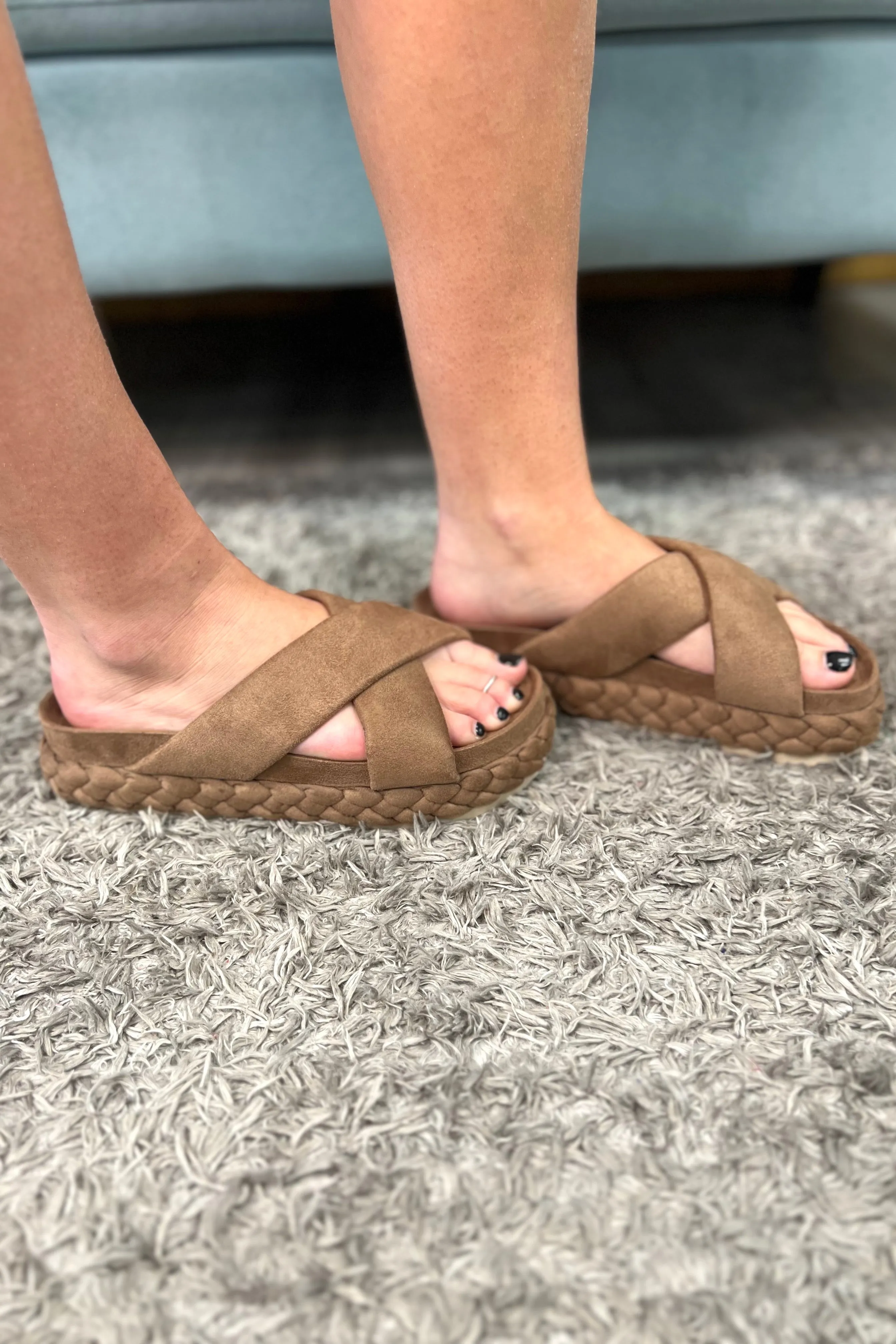 PIPER Suede Braided Slip On Shoe (Taupe)