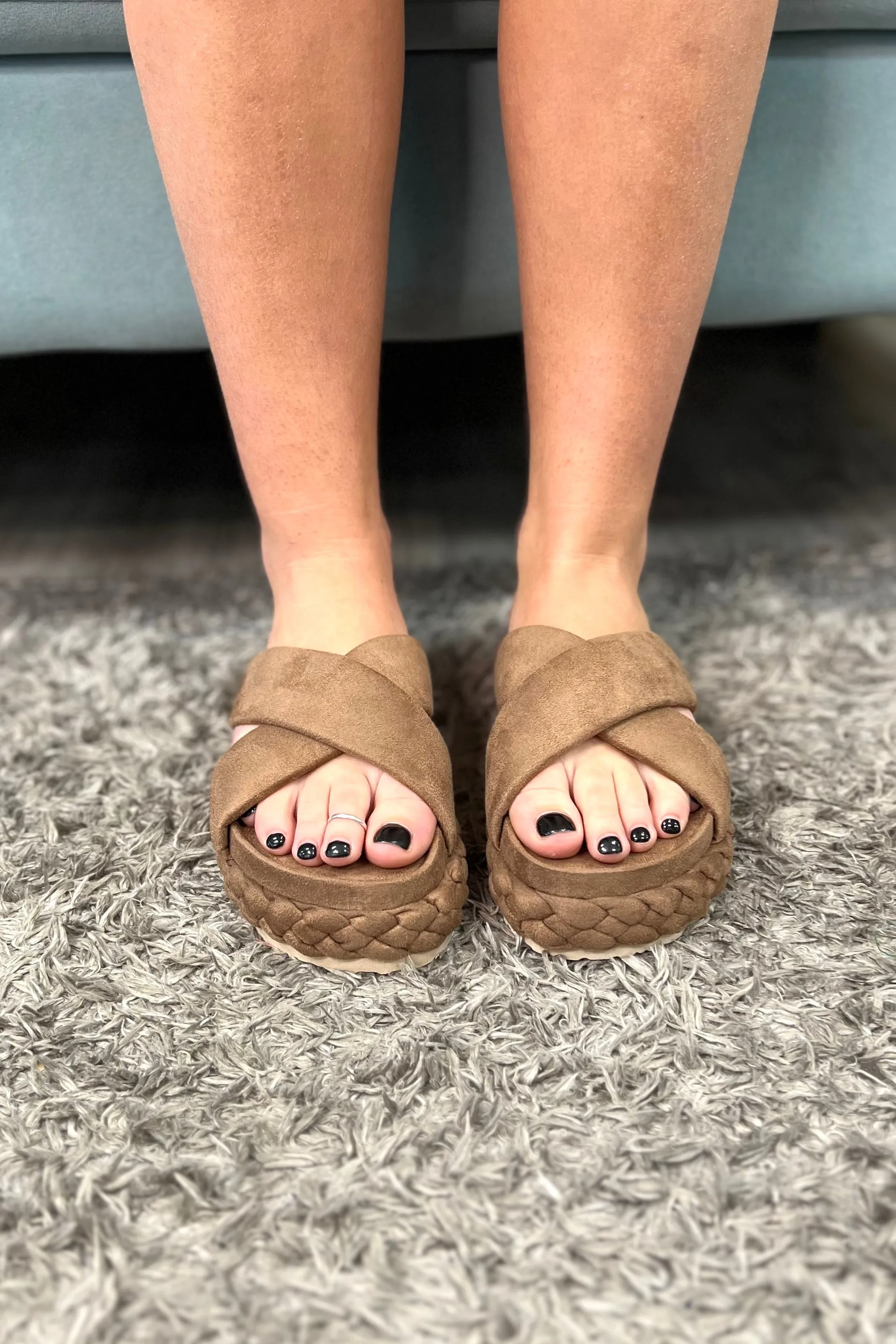 PIPER Suede Braided Slip On Shoe (Taupe)