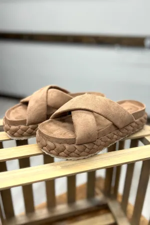 PIPER Suede Braided Slip On Shoe (Taupe)